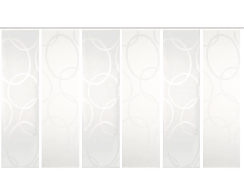 HOME FASHION Paneelgordijn Pinalo wit 60x245 cm set van 6