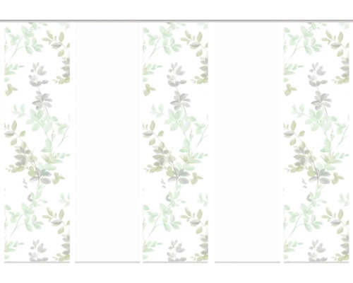 HOME FASHION Paneelgordijn Alya saliegroen 60x245 cm set van 5