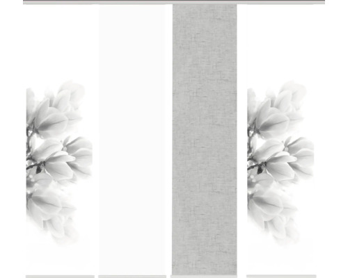 HOME FASHION Paneelgordijn Kessi grijs 60x245 cm set van 4