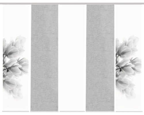 HOME FASHION Paneelgordijn Kessi grijs 60x245 cm set van 5