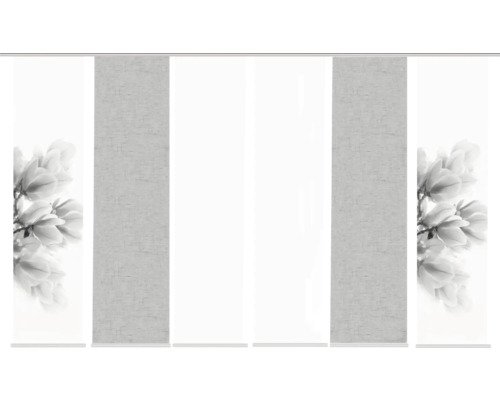HOME FASHION Paneelgordijn Kessi grijs 60x245 cm set van 6