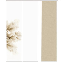 Paneelgordijn met bloemmotief en effen design