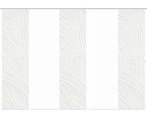 HOME FASHION Paneelgordijn Talia wit 60x245 cm set van 5