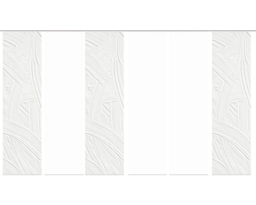 HOME FASHION Paneelgordijn Talia wit 60x245 cm set van 6