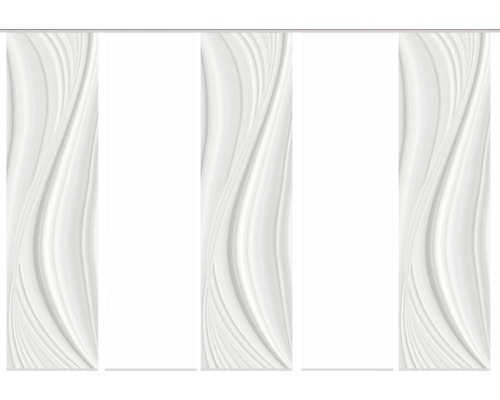 HOME FASHION Paneelgordijn Laurina grijs 60x245 cm set van 5