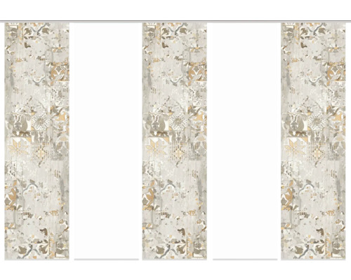 HOME FASHION Paneelgordijn Holny beige 60x245 cm set van 5