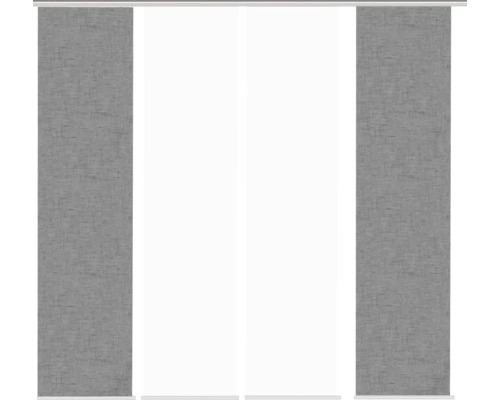 HOME FASHION Paneelgordijn Pive grijs 60x245 cm set van 4