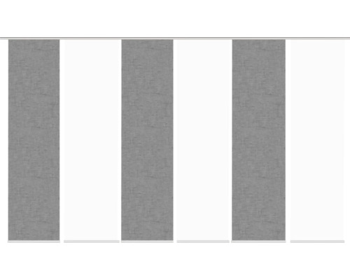 HOME FASHION Paneelgordijn Pive grijs 60x245 cm set van 6