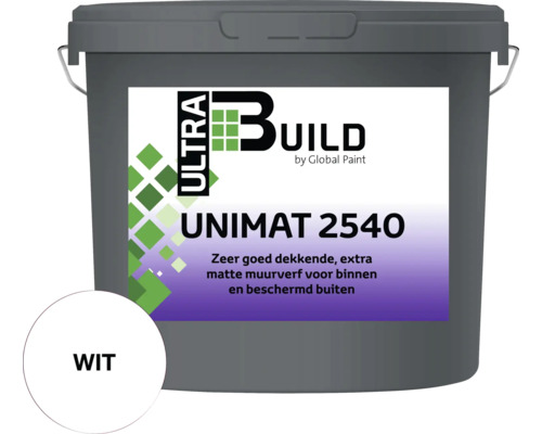 BUILD Ultra Unimat-2540 muurverf wit 10 l