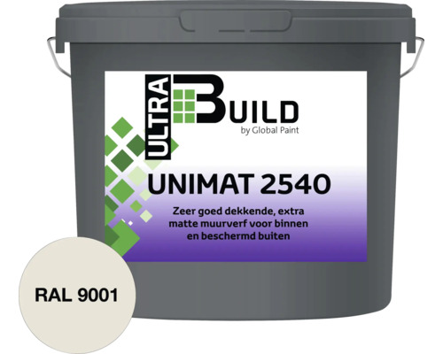 BUILD Ultra Unimat-2540 muurverf RAL 9001 10 l