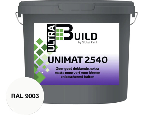 BUILD Ultra Unimat-2540 muurverf RAL 9003 10 l