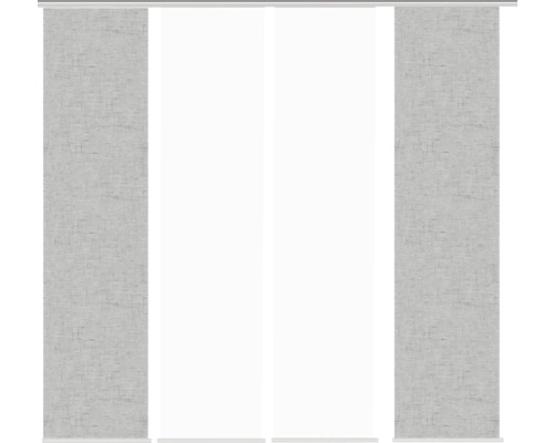HOME FASHION Paneelgordijn Pive zilver 60x245 cm set van 4