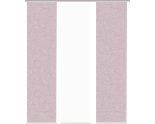HOME FASHION Paneelgordijn Pive roze 60x245 cm set van 3