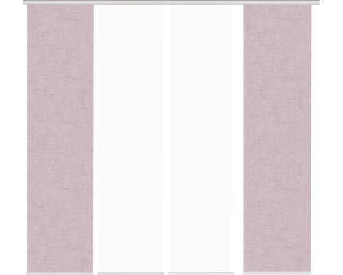 HOME FASHION Paneelgordijn Pive roze 60x245 cm set van 4