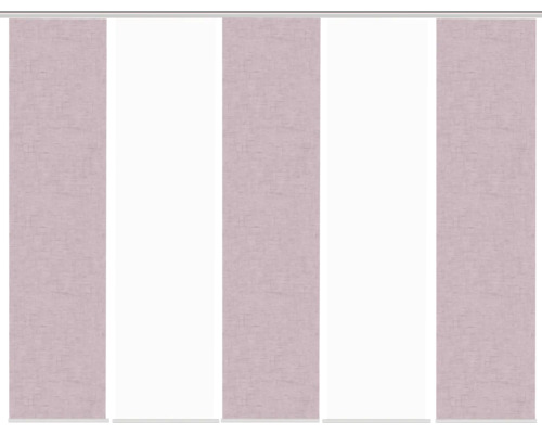 HOME FASHION Paneelgordijn Pive roze 60x245 cm set van 5