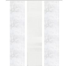 Driedelige plisségordijn met boommotief en streepmotief