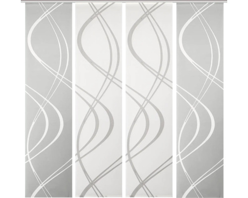 HOME FASHION Paneelgordijn Tiberio grijs 60x245 cm set van 4