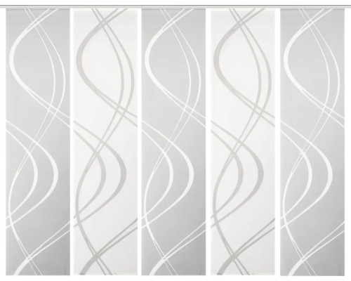 HOME FASHION Paneelgordijn Tiberio grijs 60x245 cm set van 5