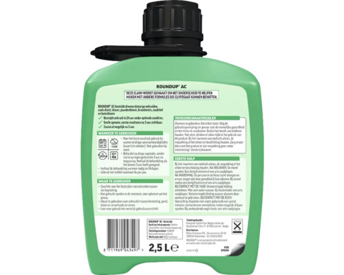 Roundup AC onkruidbestrijdingsmiddel in een fles van 2,5 liter