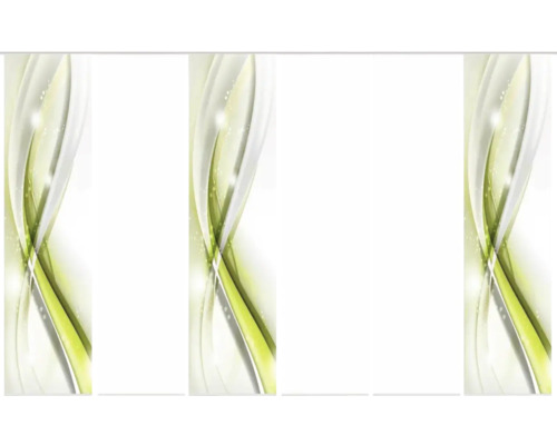 HOME FASHION Paneelgordijn Gliwe groen 60x245 cm set van 6