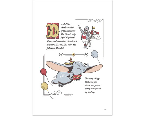 KOMAR Schilderij canvas Dumbo Flying 40x60 cm