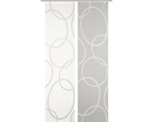 HOME FASHION Paneelgordijn Pinalo grijs 60x245 cm set van 2
