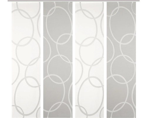 HOME FASHION Paneelgordijn Pinalo grijs 60x245 cm set van 4