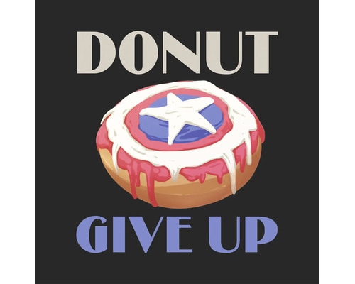 KOMAR Schilderij canvas Donut Give Up 30x30 cm