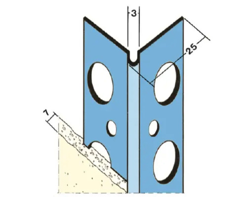 Hoekprofiel met perforatie voor pleisterwapening