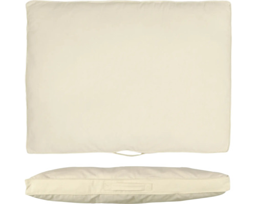 UNIQUE LIVING Palletkussen Madia dove white 60x80 cm Hondenkussen van stof met handvat, bovenaanzicht en zijaanzicht