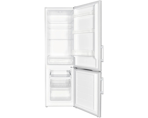 Geopende koelkast met vriesvak en opbergvakken