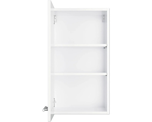 Open witte hangkast met drie planken