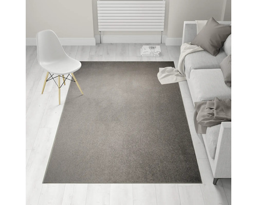 Grijs vloerkleed in woonkamer met stoel en bank