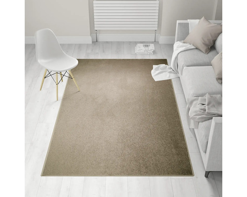 Beige tapijt in de woonkamer met stoel en bank