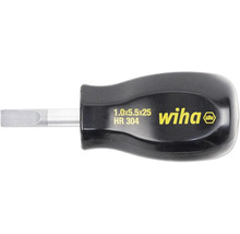 Gleuf-Stubby-schroevendraaier met korte greep en Wiha Logo