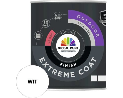 GLOBAL PAINT Extreme Coat Finish buitenlak hoogglans wit 1 l