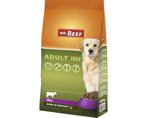 MR. BEEF Hondenvoer droog Premium adult graanvrij 12,5 kg Mr. Beef Adult droogvoer met rundvlees voor honden, 12,5 kg