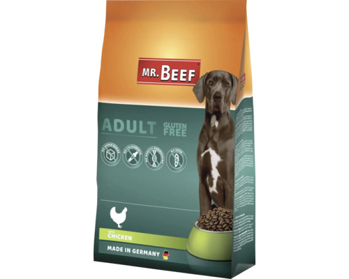 MR. BEEF Hondenvoer droog Premium adult glutenvrij kip 4 kg Mr. Beef Adult hondenvoer met kip, gemaakt in Duitsland