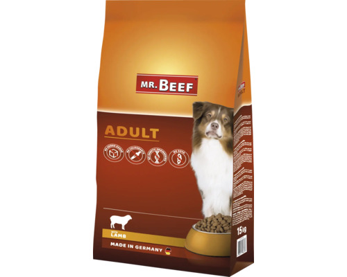 MR. BEEF Hondenvoer droog Sensitive adult lam 15 kg Mr. Beef droogvoer Adult Lam voor honden in zak van 15 kilogram