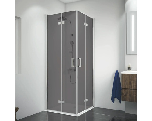 BREUER Douchecabine hoekinstap Avanta chroom 120x120 cm grijs