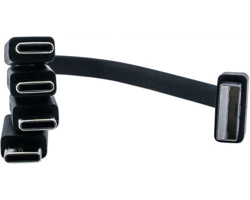 USB-kabel met meerdere USB Type C-aansluitingen en een USB-aansluiting