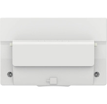 Achteraanzicht van een radiator met thermostaat