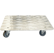 Aluminium rolbord met geribbeld oppervlak en vier wielen