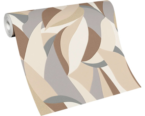 Rol behang met abstract bladmotief