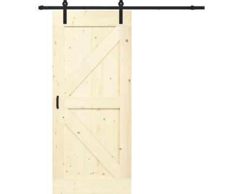 BARNDOOR Brits vintage onbehandeld compleet met basic rail en grepen 100x235 cm