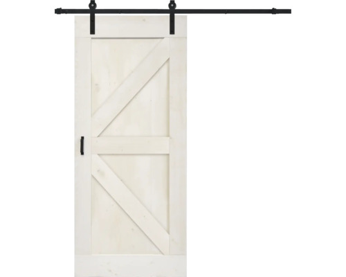 BARNDOOR Brits vintage wit compleet met basic rail en grepen 95x215 cm