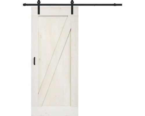 BARNDOOR Z-Brace vintage wit compleet met basic rail en grepen 100x235 cm