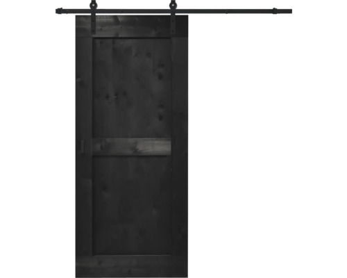BARNDOOR Mid-Bar vintage zwart compleet met basic rail en grepen 95x215 cm