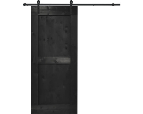 BARNDOOR Mid-Bar vintage zwart compleet met basic rail en grepen 100x235 cm