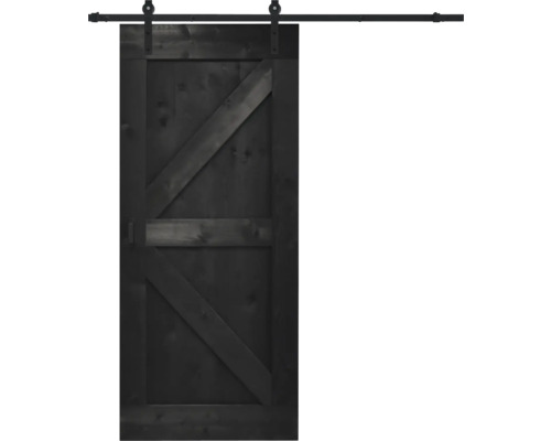 BARNDOOR Brits vintage zwart compleet met basic rail en grepen 100x235 cm